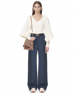 CASHMERE AND WOOL SWEATER WITH CUTOUT SLEEVES