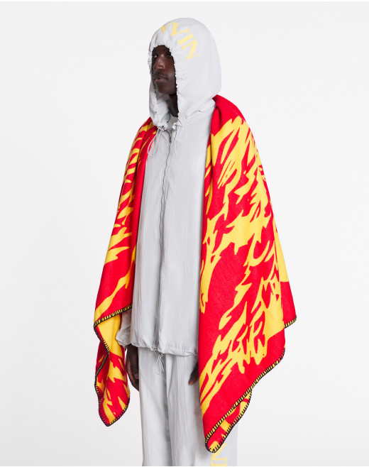 LANVIN X FUTURE WOOL EAGLE BLANKET WITH STRAP