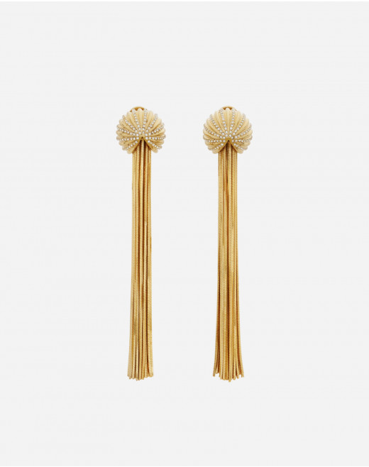 CHAIN TASSEL ARPÈGE EARRINGS WITH RHINESTONES