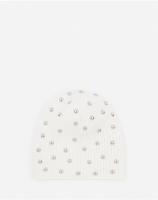 STUDDED WOOL KNIT BEANIE