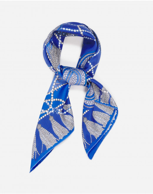 SILK SCARF WITH CURB LACES PRINT
