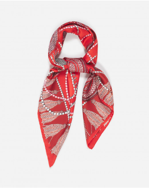 SILK SCARF WITH CURB LACES PRINT