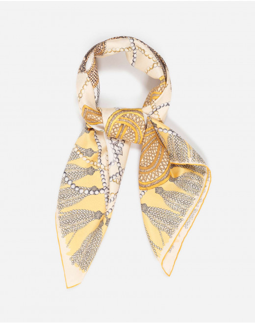 SILK SCARF WITH CURB LACES PRINT