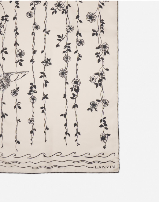 DOVES AND GARDENS PRINT SILK SCARF