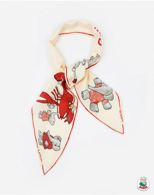 BABAR RED PRINT SILK SCARF