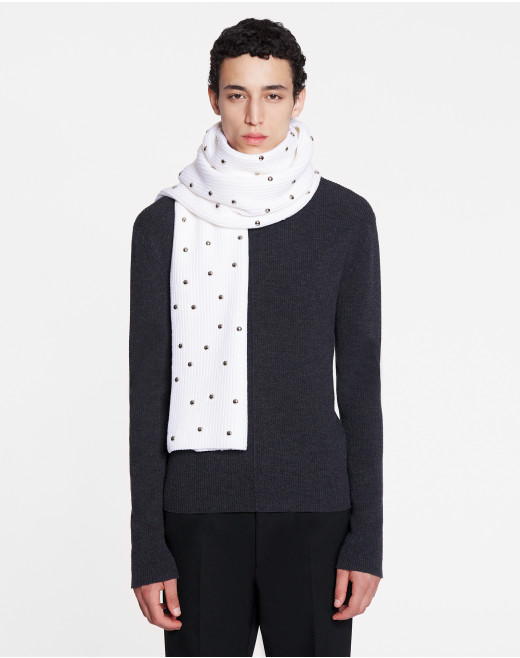 STUDDED WOOL SCARF