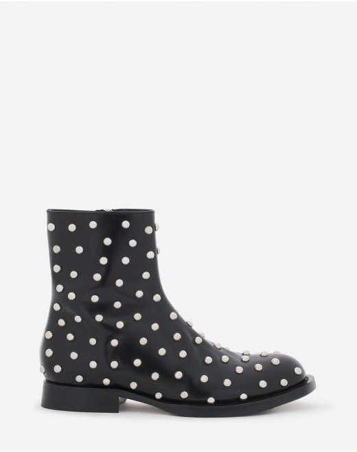 MEDLEY STUDDED LEATHER ANKLE BOOTS