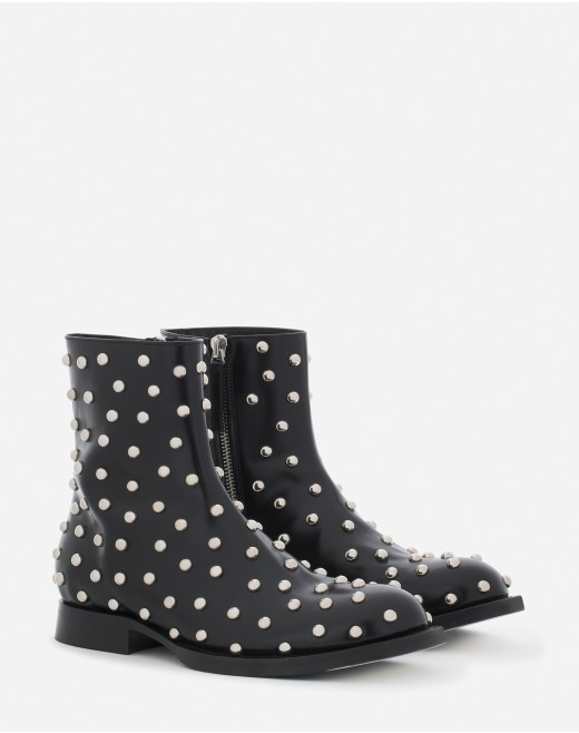 MEDLEY STUDDED LEATHER ANKLE BOOTS