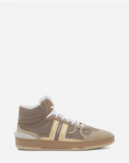 LEATHER HIGH-TOP CLAY SNEAKERS