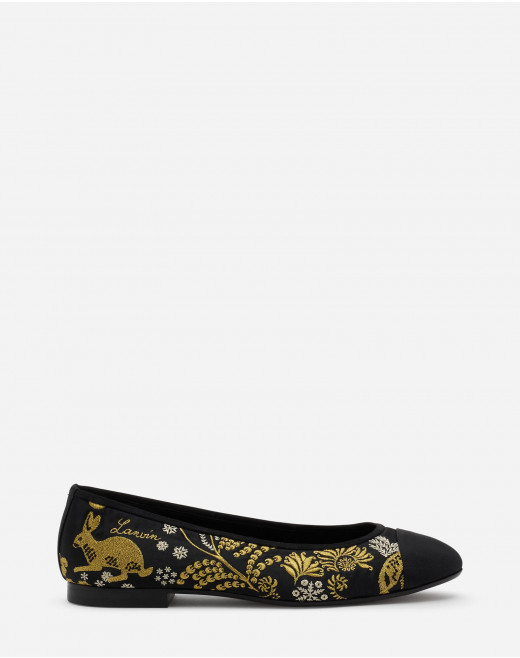 Classic ballet pumps with Heritage Rateau Embroidery