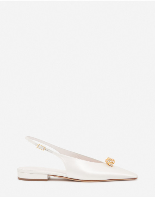 SATIN SWING SLINGBACK MULE WITH MELODY JEWEL