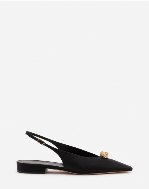 SATIN SWING SLINGBACK MULE WITH MELODY JEWEL