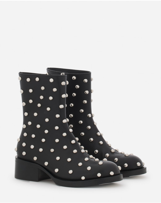 MEDLEY STUDDED LEATHER ANKLE BOOTS
