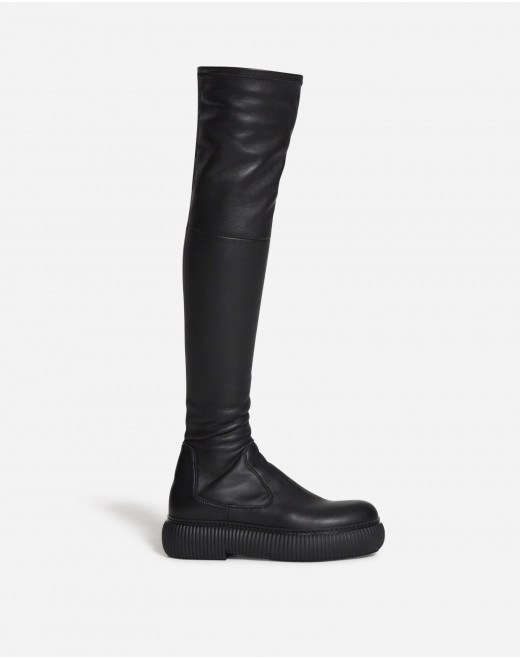 LEATHER ARPÈGE THIGH-HIGH BOOTS