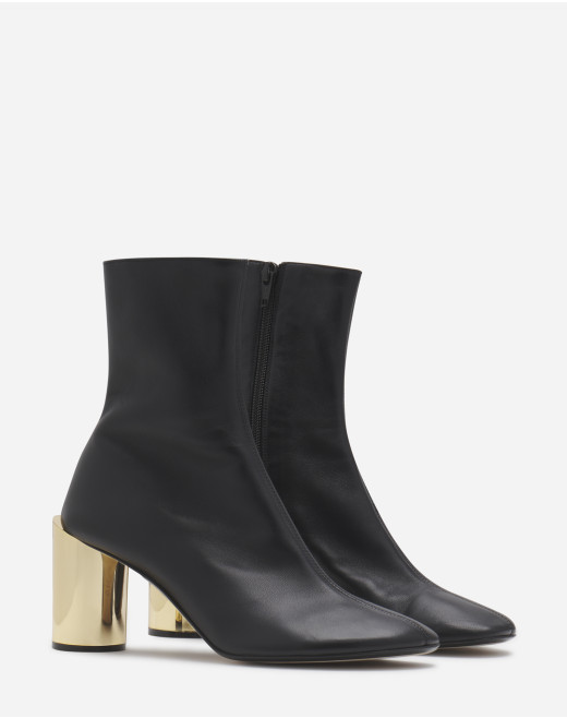 LEATHER SEQUENCE BY LANVIN CHUNKY HEELED BOOTS