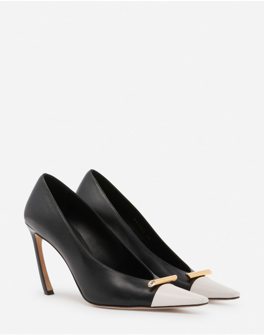 LEATHER SWING PUMPS WITH SEQUENCE BY LANVIN JEWEL