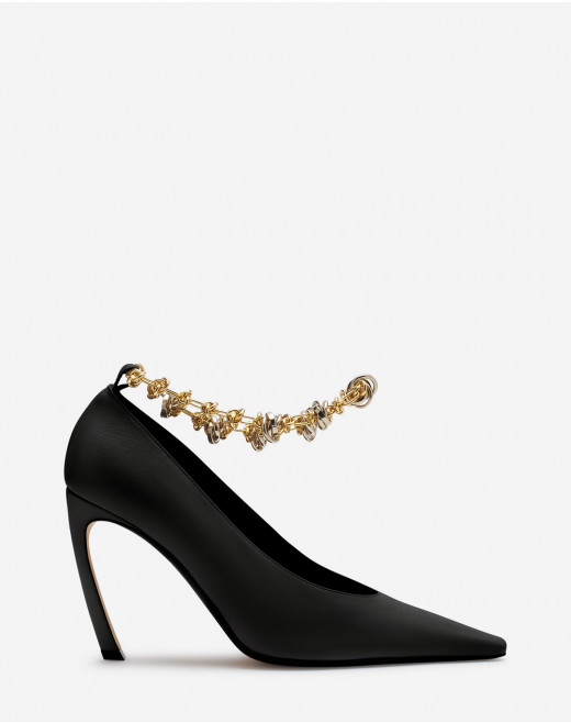 SWING LEATHER PUMPS WITH CHAIN