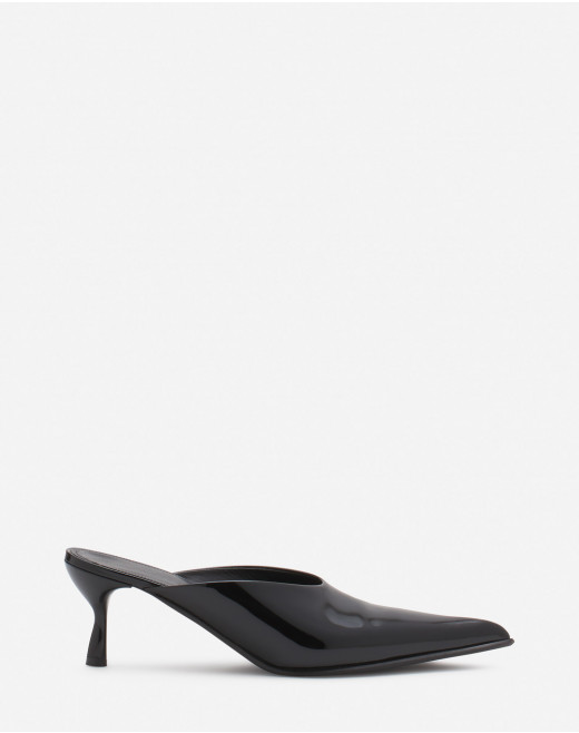 PATENT LEATHER HEELED MULES