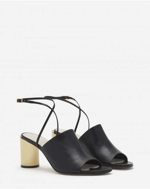 LEATHER SEQUENCE BY LANVIN CHUNKY HEELED SANDALS