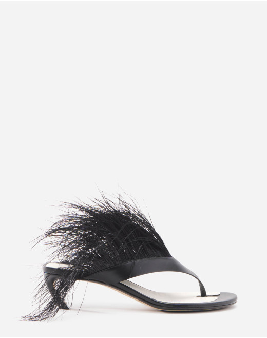 FEATHER SWING SANDALS IN LEATHER