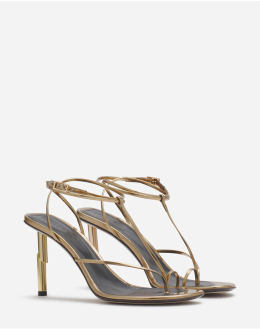 SEQUENCE BY LANVIN SANDALS IN METALLIC LEATHER