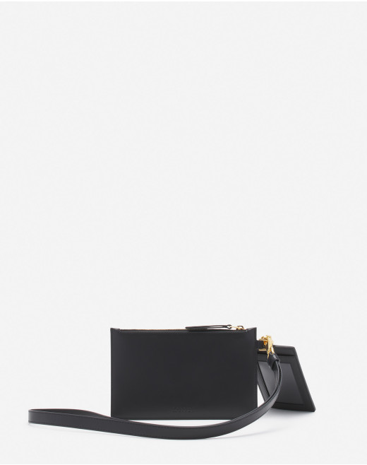LANVIN X FUTURE LEATHER DOUBLE CLUTCH WITH PINS