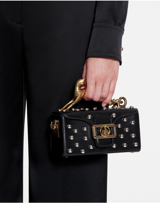 STUDDED LEATHER NANO PENCIL CAT BAG