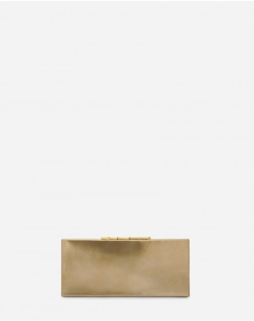 SEQUENCE BY LANVIN METALLIC LEATHER CLUTCH BAG