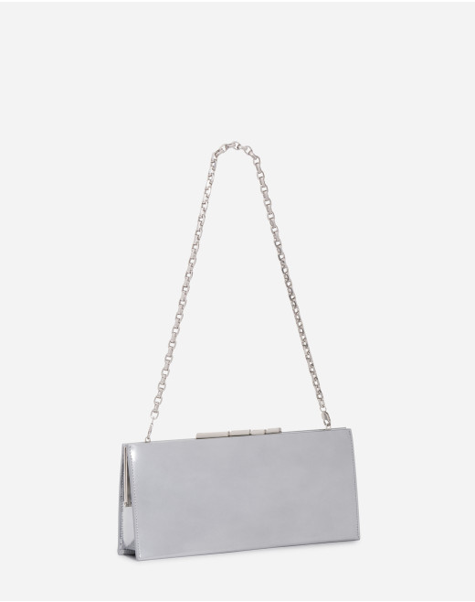 SEQUENCE BY LANVIN METALLIC LEATHER CLUTCH BAG