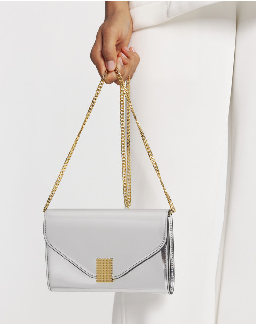  CONCERTO WALLET ON CHAIN BAG IN METALLIC LEATHER