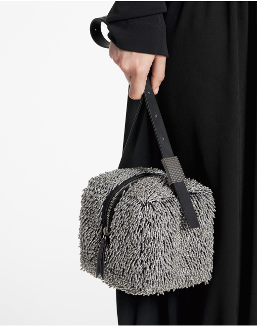  TEMPO BY LANVIN EMBROIDERED LEATHER BAG