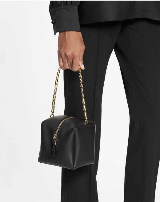  TEMPO BY LANVIN LEATHER BAG WITH SEQUENCE BY LANVIN CHAIN