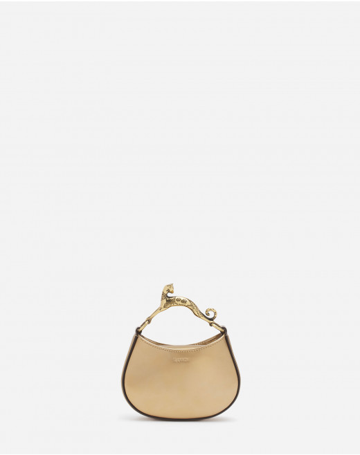 METALLIC LEATHER NANO HOBO CAT BAG