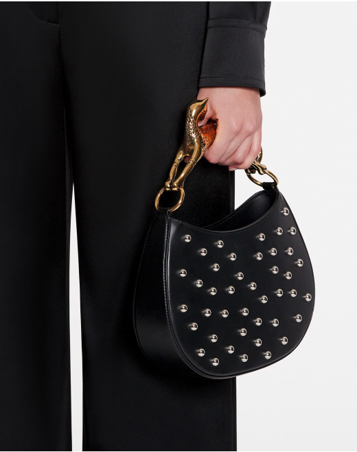 SMALL-MEDIUM STUDDED LEATHER HOBO CAT BAG