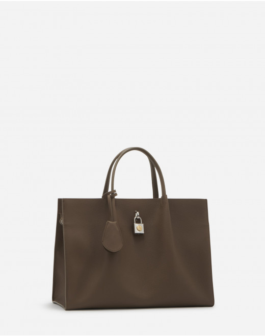 Grained leather BOGEY day bag MM