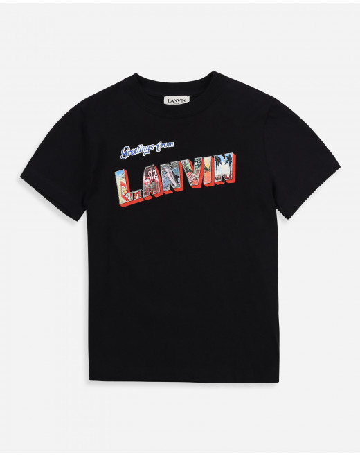 T-SHIRT CON STAMPA “GREETINGS FROM LANVIN” PER BAMBINI