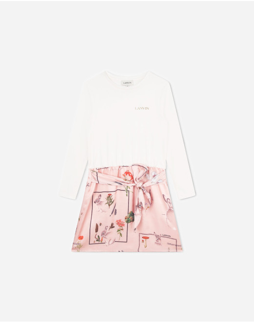 SHORT DUAL-FABRIC DRESS