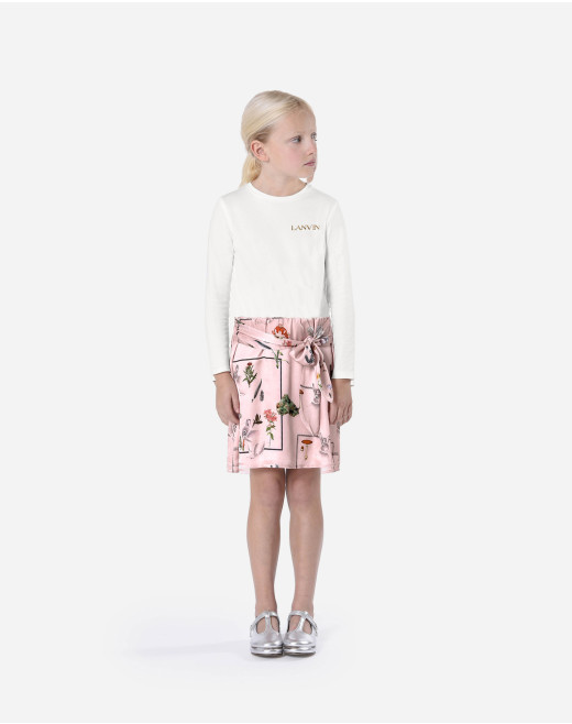 SHORT DUAL-FABRIC DRESS