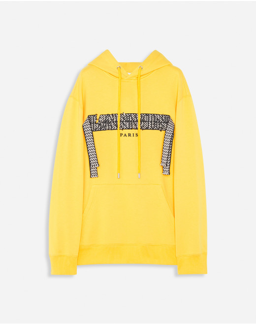 OVERSIZED EMBROIDERED LANVIN CURB LACE HOODIE