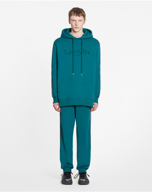 OVERSIZED LANVIN EMBROIDERED SIDE CURB HOODIE