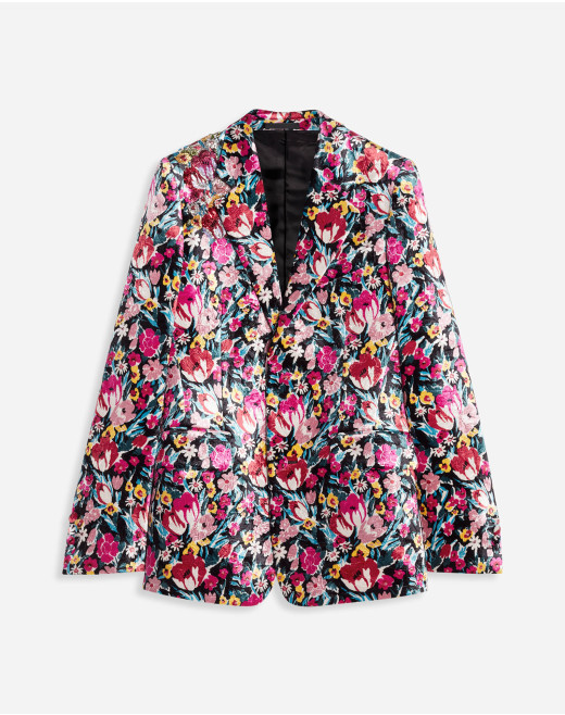 JACKET WITH EMBROIDERED TULIP PRINT