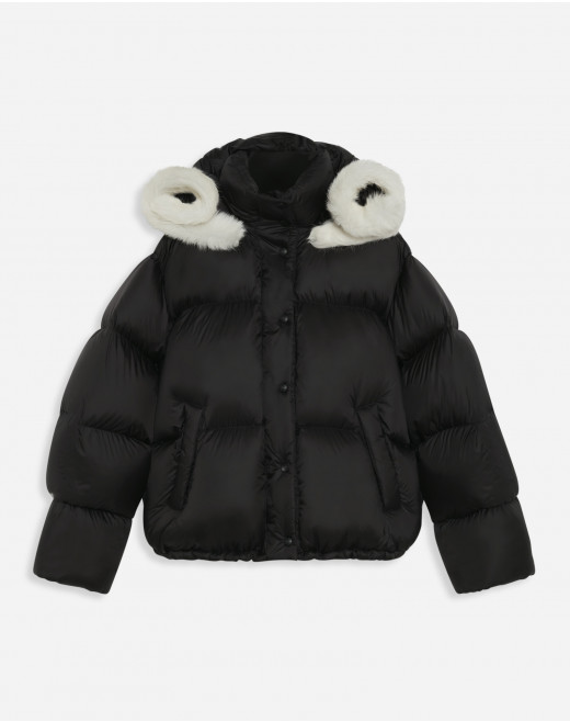DOWN JACKET WITH ROLLED HOOD