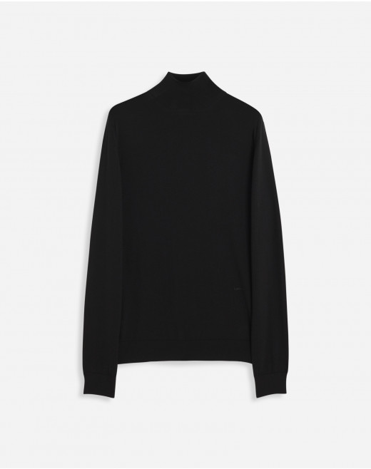 ROLL NECK JUMPER IN WOOL AND SILK