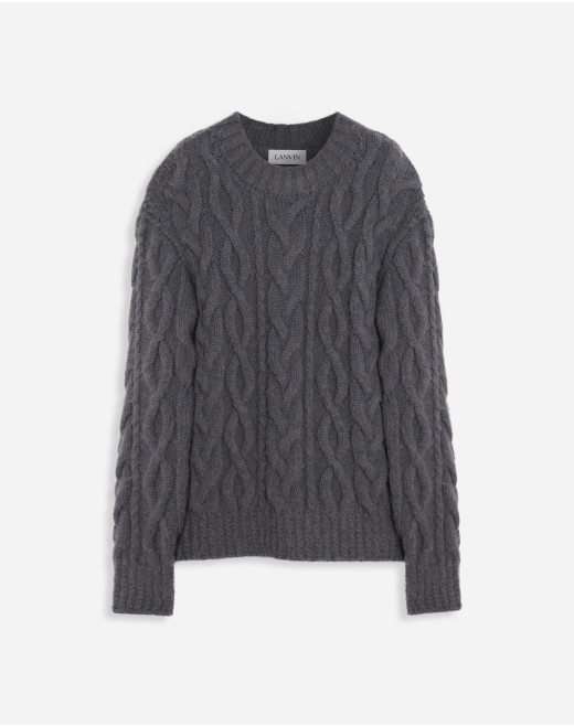 ARAN KNIT JUMPER IN BRUSHED MOHAIR