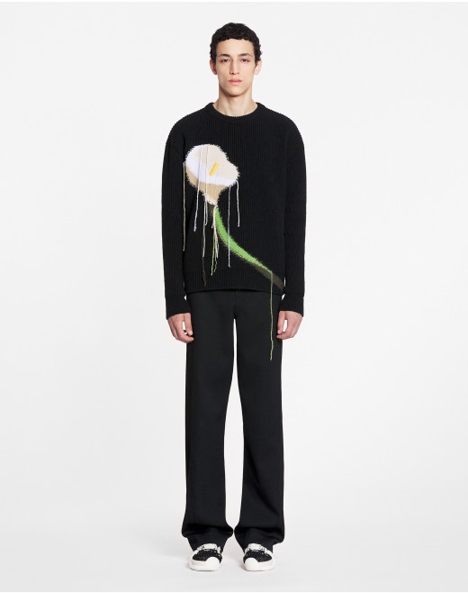 INTARSIA WOOL AND CASHMERE CREW-NECK SWEATER
