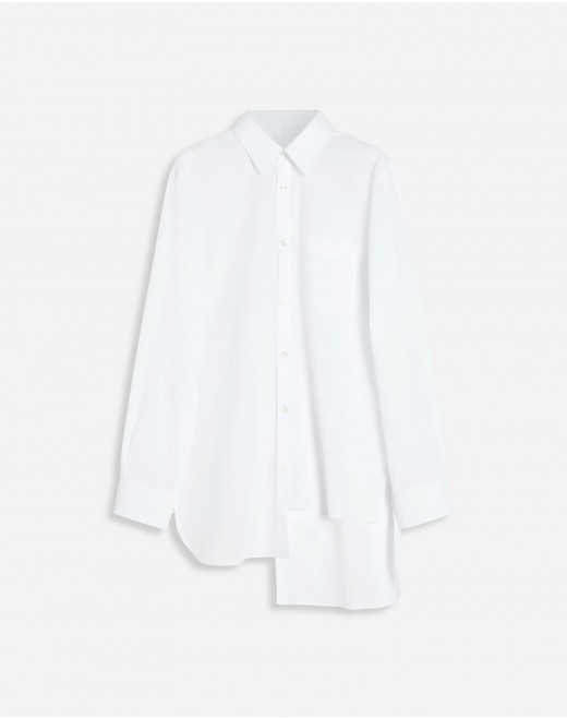 ASYMMETRICAL SHIRT WITH TONE-ON-TONE STRIPES