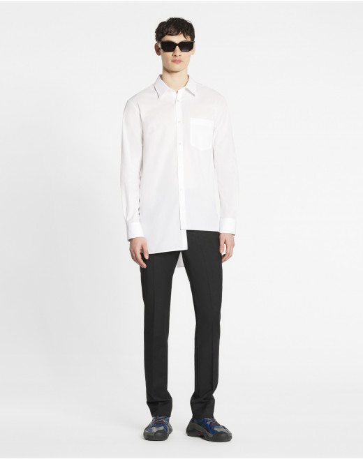 ASYMMETRICAL SHIRT WITH TONE-ON-TONE STRIPES