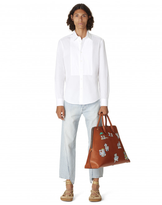 CHEMISE À PLASTRON PLISSÉ