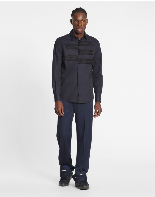 SHIRT WITH GROSGRAIN DETAILS