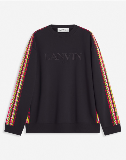 OVERSIZED LANVIN EMBROIDERED SIDE CURB SWEATSHIRT